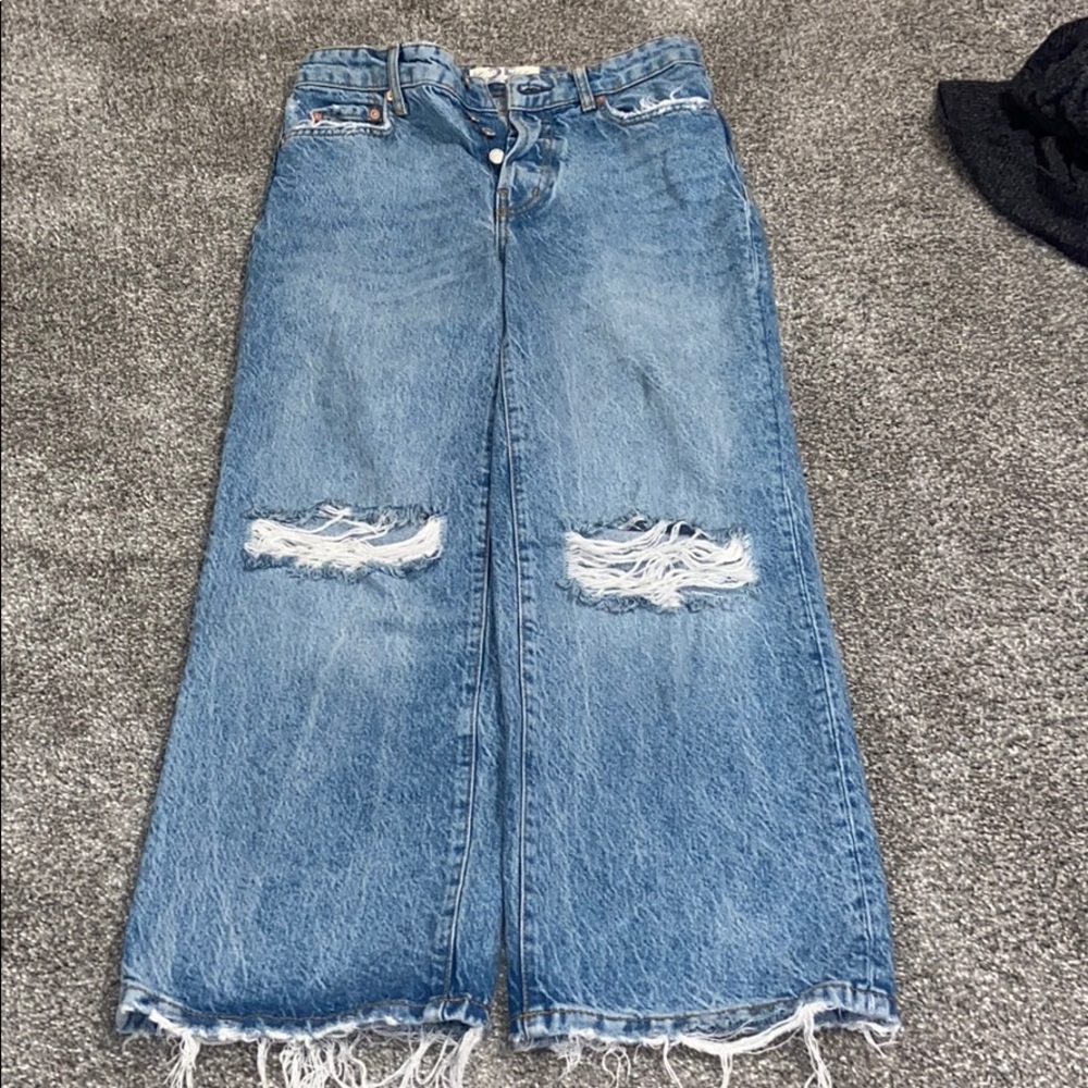Free People light denim flared jeans